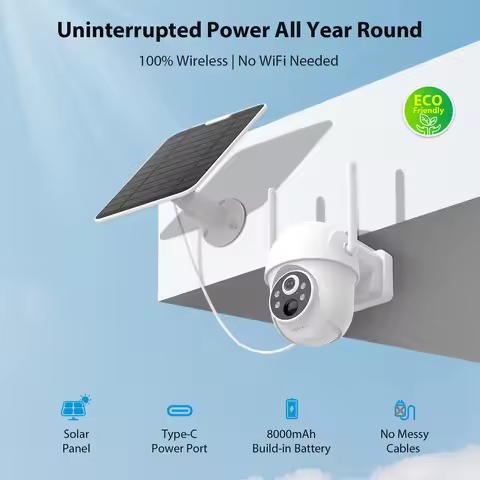 4G Solar Camera Wireless Outdoor Security Camera PIR Human Detection Night Vision IP66 Waterproof Tw