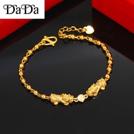 emas 916 Gold Bracelet Vintage Copper Coin Small Pixiu Gold Bracelet Jewelry
