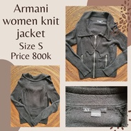 Armani original preloved knit zipped jacket women / wanita jaket