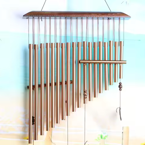 Wind Chimes Outdoor Sympathy Wind Chime with 20 Aluminum Tubes 30" Wooden Wind Bell Decor for Garden