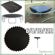 [FigatiaMY] 6/8/10/12ft Trampoline Mat Replacement Round Jumping Pad Black Durable