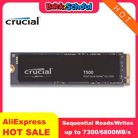 Crucial T500 1TB Gen4 NVMe M.2 Internal Gaming SSD, Up to 7300MB/s, Laptop & Desktop Compatible- CT1
