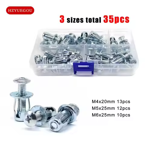35pcs/box Jack Nut Expansion Rivets Nut Screw Bolt Mix M4 M5 M6 Kit for Hollow Wall Iron Skin Clamp 