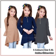 FC Mart - Girl Zipper Blouse / Baju Budak Perempuan Berzip / Kids Long Sleeves Top / Blause Kanak Kanak Lengan Panjang