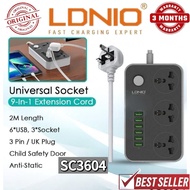 LDNIO SC3604 9 in 1 Extension Power Socket Power Strip Power Extension Plug Extension Socket UK Plug