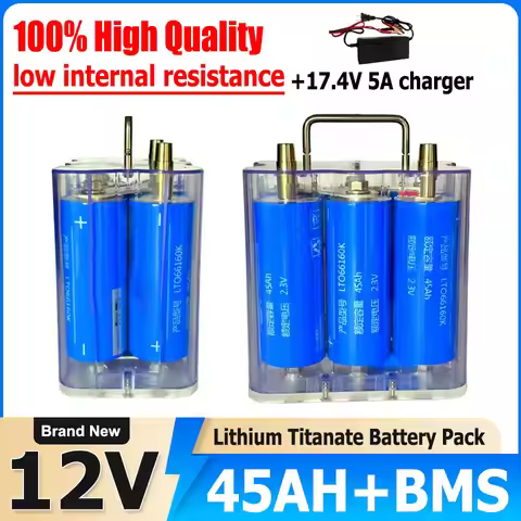 lithium titanate battery pack 12V 45ah 40ah LTO 6616010C high-power built-in BMS car audio rechargea