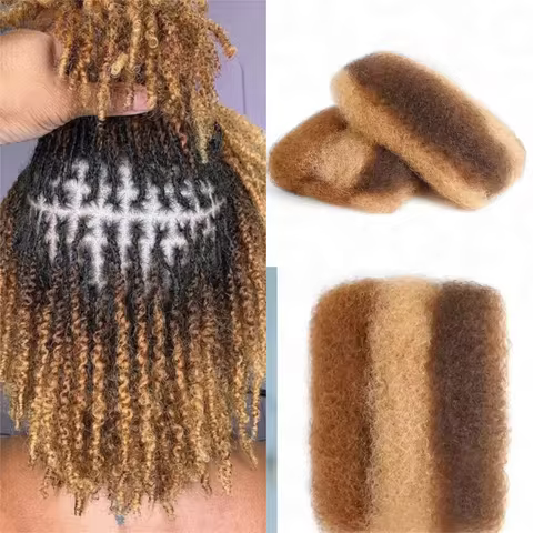 Sleek Highlight Braids Afro Kinky Bulk Hair No Attachment QVR Afro Curly Bulk Human Hair For Braidin