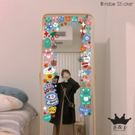 Ins Cartoon Full-length Mirror Decorative Sticker Clothing Store Fitting Mirror Sticker Painting Cloakroom Bedroom Dormitory Cute Mirror Sticker