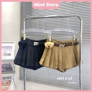 13de marzo Super cute pleated hem belt skirt - MIMI STORE