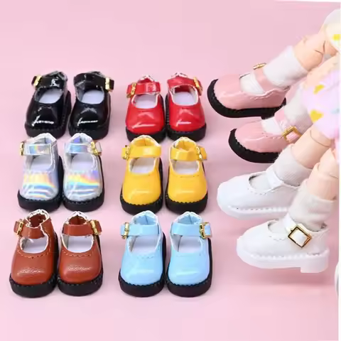 1 Pair BJD Shoes for Fat Body Dolls Feet Length 4cm 5cm 30cm Dolls Small Leather Shoes Sneakers Doll