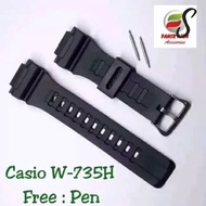 Casio W-735H W735-H W735H Watch STRAP CASIO W735H RUBBER STRAP CASIO W 735H Watch STRAP