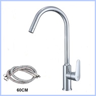 [MUF HJDS NCX 132] Thickened Large Bent Pipe Kitchen Faucet Stainless steel Single Handle Hot And Co