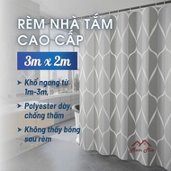 [High-end] 2m bathroom curtain made of thick, waterproof Polyester fabric, no shadow behind the curt