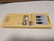 3合1 USB充電線 type c type a lighteninh