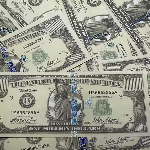 10PCS /100PCS American 1000000 Dollar Paper Statue of Liberty UV Anti-counterfeiting Serial Number B