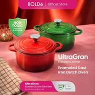 BOLDE UltraGran Enameled Cast Iron Dutch Oven Cast Iron Enamel Pan/ Non-Stick Non-Toxic Dutch Oven P