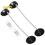 2 Pieces Refrigerator Door Lock Strong Adhesive Freezer Door Lock File Drawer Lock Child Safety Cupboard Lock with Key