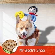Funny Dog Costume Cowboy Rider Outfit Cotton Pet Clothes Cosplay