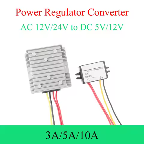 AC 12V/24V to DC 5V/12V AC-DC Power Converter 3A 5A 10A Buck Regulator Step-Down Voltage Power Suppl