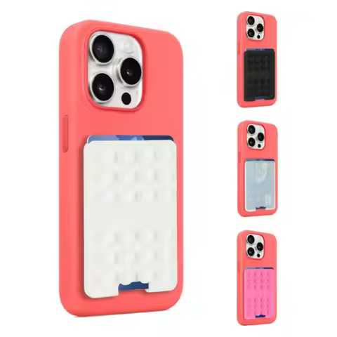 2 in 1 Phone Card Holder Suction Cup Phone Mount Wallet Silicone Sucker Strong Adsorption Phone Fixe