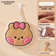 [100% Authentic] Line Friends Hanging Hand Towel Tuala Tangan Gantung Soft Coral Velvet Kitchen Bath