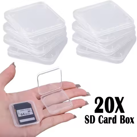 20/10/5/1pcs Clear Plastic SD Card Case Holder Box Micro SD TF Card Reader Storage Boxes Transparent