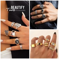 Fashion Ring Set Vintage Style Casino/Skull Pattern Unisex