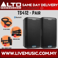 Alto TS412 2500W 12" Powered Speaker w/UG-88HH Wireless Mic, Speaker Stand and Cable - Each / Pair (