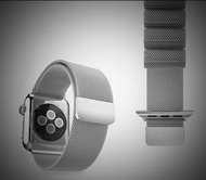 Apple Watch 44/45mm 銀色不鏽鋼織錶帶 SE/4/5/6/7代通用