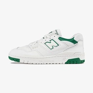 New Balance NB 550：時尚舒適的低筒復古滑板鞋，男女款，白色和綠色可選 BB550SWB