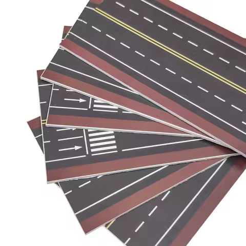 N Scale Miniature Traffic City Road Scenery PVC Board for 1:150 Building Kits Diy Modeling Material 
