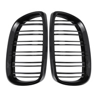 Kidney Twin Fin Front Bumper Grille 2 Pieces for 3 Series E92 E93 M3 Two Doors 2006-2009 Bright Blac
