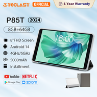 แท็บเล็ต P85T Teclast-รุ่น2024พร้อมแรม8GBรอม64GBAndroid 14 4 Ghz/ 5GHzจอแสดงผล1280X800 FHD ดั้งเดิมร