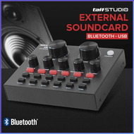 PENGIRIMAN CEPAT TaffSTUDIO Bluetooth Audio USB External Soundcard Live Broadcast Mic V8S / soundcard sound card bluetooth lengkap full set V8S