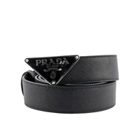 【PRADA】三角牌Logo 防刮皮革寬90cm/3cm皮帶（黑色） _廠商直送