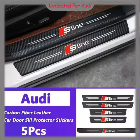 Car Threshold Stickers Anti Scratch Door Sill Protector Accessories For Audi sline A4 B7 B8 B9 A3 8P