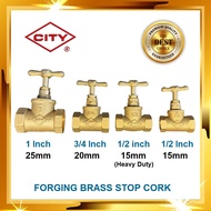 CITY 1/2" 3/4" 1" FORGING BRASS STOP COCK / City Stop Cork