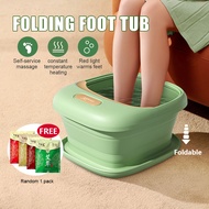 Foldable Foot Massage Tub Foot Spa Foot Soak Foot Bath Square Foot Bucket Collapsible Basin Pail Home Cleaning Foot Soak Travel Premium With Herb Pack