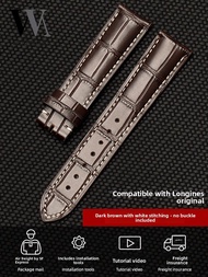Woalmorn | Leather Genuine Watch Band for Longines Conquest Moonphase and Longines Master