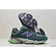 100% original New_Balance_ NB 9060 GRE "Forest Green/Purple/Volt" Non-slip wear-resistant running shoes