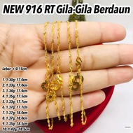 NEW GOLD 916 BRACELETS Rantai Tangan Gila - Gila Berdaun 1g 2g 3g 4g 110226 #SH15