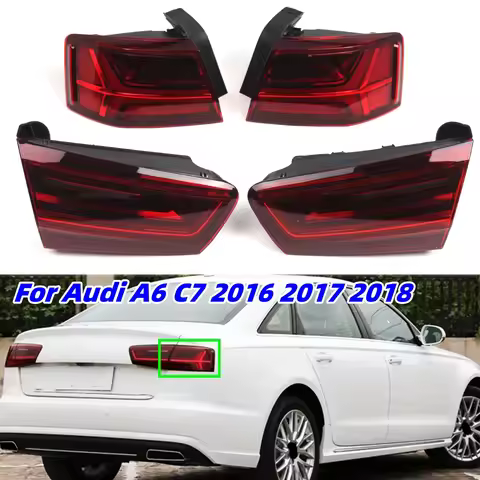 LED Car Tail Light Break Light For Audi A6 C7 Sedan 2016 2017 2018 Rear Turn Signal Lamp Driving Lig