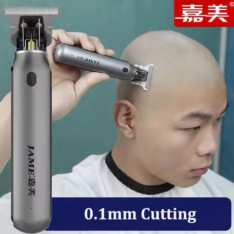 JAME Professional Hair Clippers T Blade Beard Trimmer Barber Haircut Machine Electric Cordless Hair 