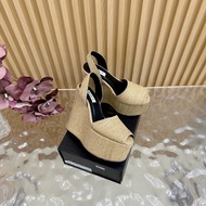 ALAIA Retro Woven Ladies All-Match Wedge Shoes