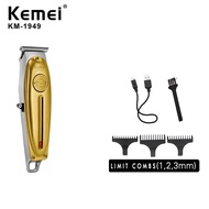 Kemei 1949 Hair Clipper Professional Men Electric Cordless Hair Trimmer All Metal 0mm Bald T Blade H