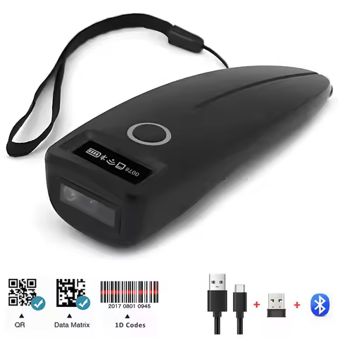 Barcode Scanner Wireless 1D 2D QR Code Scanner USB Bluetooth Mini Pocket QR Reader IOS Android Windo