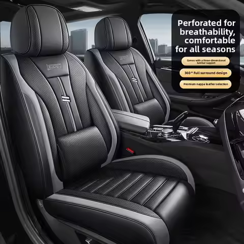 High Quality Nappa Leather Universal Car Seat Full Cover Perforated Nappa Leather Luxury Sedan SUV S