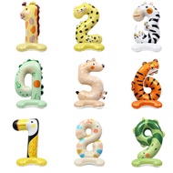 40-Inch Large Number Balloon 3D Standing Cartoon Animal Birthday Party Decoration Photo Prop Balloon