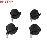RHYTHM Chair Wheel Rotating Black Nylon For Industrial Furniture Trolley Replacement Plate Silent Fu