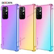 Rainbow Gradient Transparent Case For Xiaomi Redmi Note 11 Pro Plus 5G Four Corners Shockproof Soft Silicone Back Cover for Redmi Note 11 Pro 11T 11E